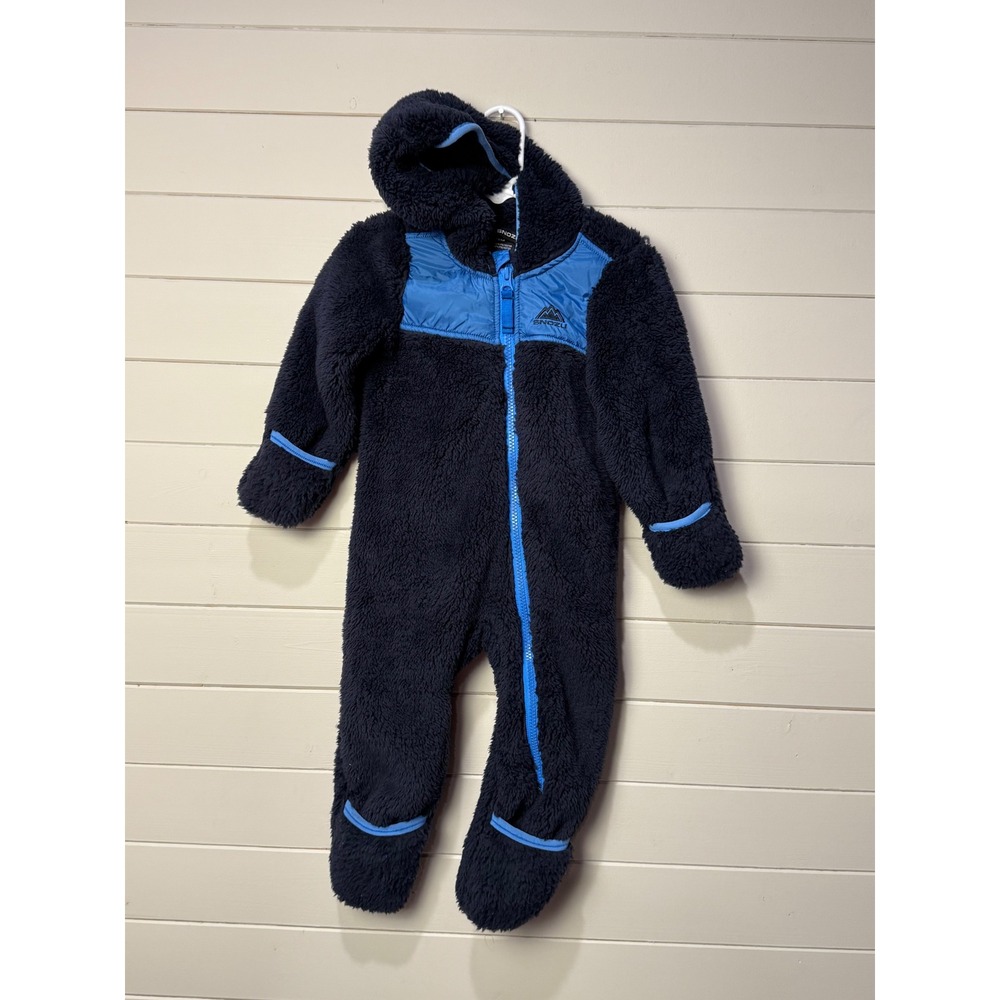 Snozu Baby Boys Girls Navy Blue Fleece Snowsuit Jumpsuit‎ Hooded 18 Months